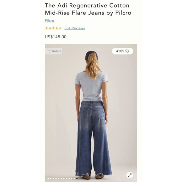 NWT Size 22W - The Adi Regenerative Cotton Mid-Rise Flare Jeans (NWT US$ 148) - Picture 8 of 16